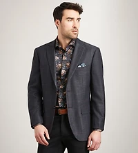 Modern Fit Woven Windowpane Sport Jacket