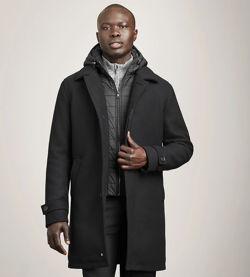 Slim Fit Hooded Car Coat