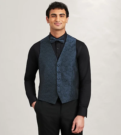 Gilet de complet à motif cachemire tonal