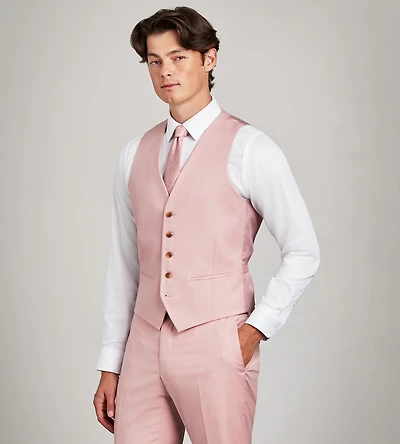 Gilet de complet rose pâle uni