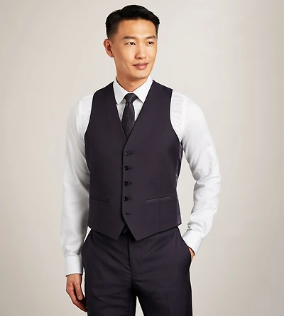 Gilet de complet pourpre foncé uni