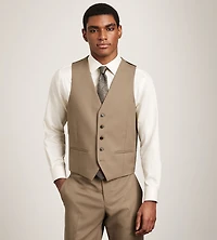 Dark Taupe Solid Suit Vest