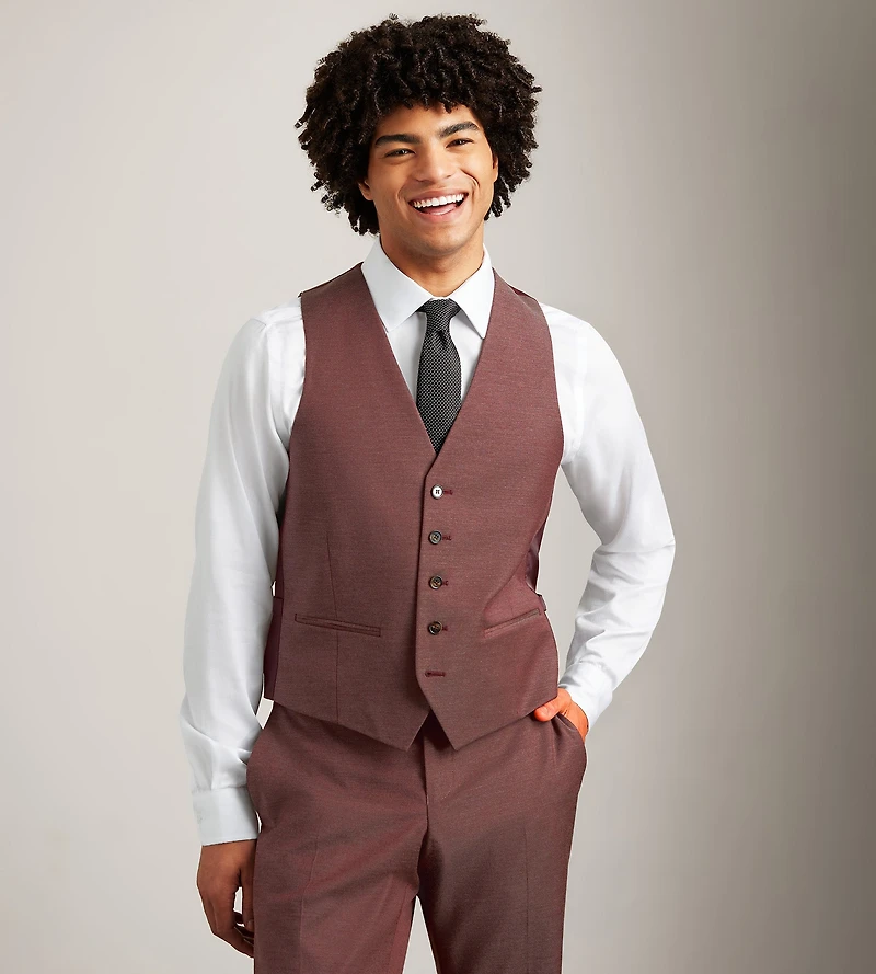 Gilet de complet vin uni
