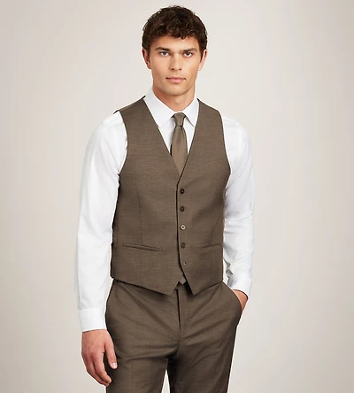 Brown Plaid Suit Vest