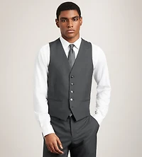 Gilet de complet anthracite uni