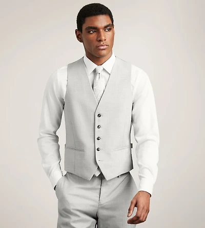 Gilet de complet, gris clair uni