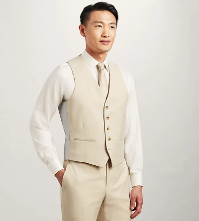 Gilet de complet beige uni