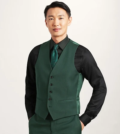 Gilet de complet vert foncé uni