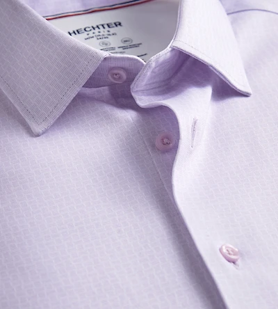 Chemise habillée en jersey imprimé, coupe ajustée, maille beurre