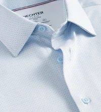 Chemise habillée en jersey imprimé, coupe ajustée, maille beurre