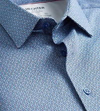 Chemise habillée en jersey de tricot Butterknit, imprimé motif géométrique, coupe moderne, sans repassage