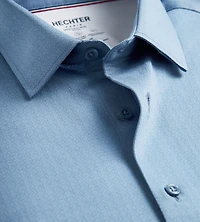 Chemise habillée en jersey imprimé motif géométrique, coupe ajustée, maille beurre