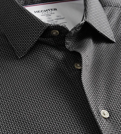 Chemise habillée en jersey Butterknit motif géométrique coupe ajustée, sans repassage