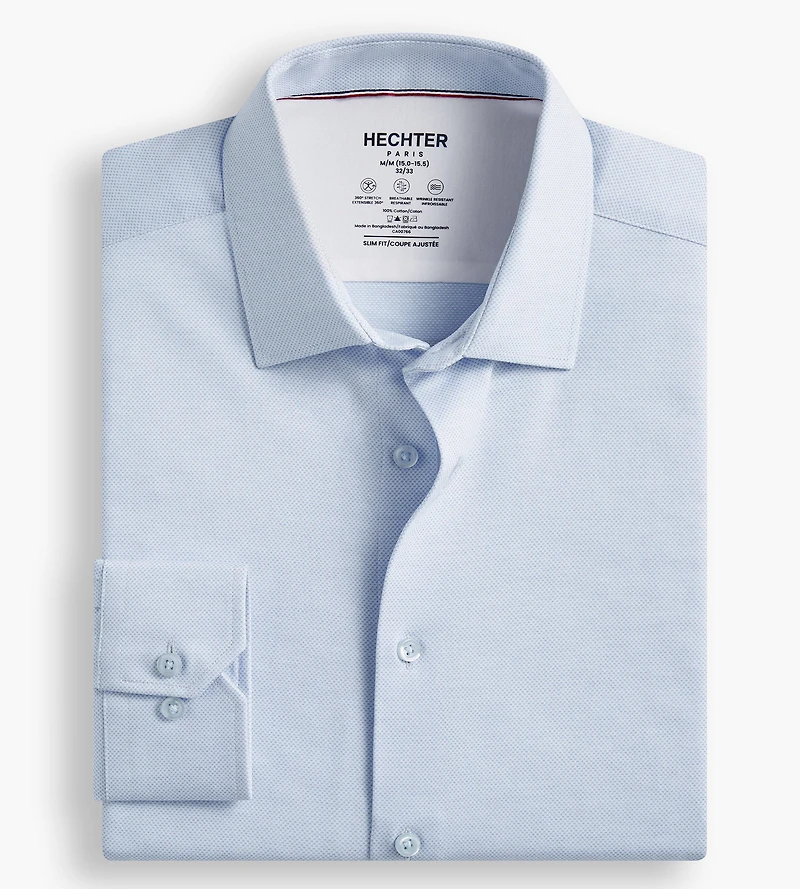 Chemise habillée en maille beurre jacquard