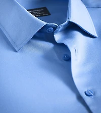 Chemise habillée sans repassage en satin de coton coupe slim