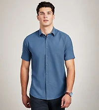 Chemise décontractée à manches courtes, coupe moderne, douce et extensible