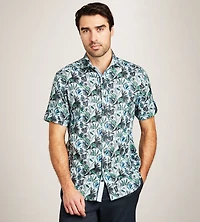 Chemise décontractée à manches courtes et imprimé tropical