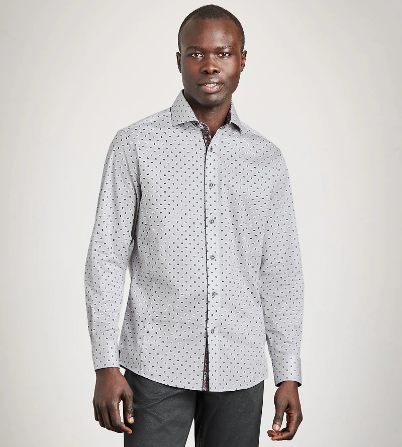 Chemise décontractée à manches longues texturée et extensible