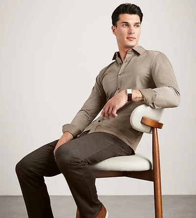 Long Sleeve 360 Stretch Twill Casual Shirt