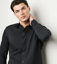 Chemise décontractée à manches longues en sergé extensible 360