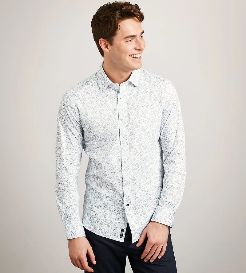 Long Sleeve Printed Butterknit Casual Shirt