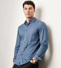 Chemise de loisir en jersey imprimé, manches longues