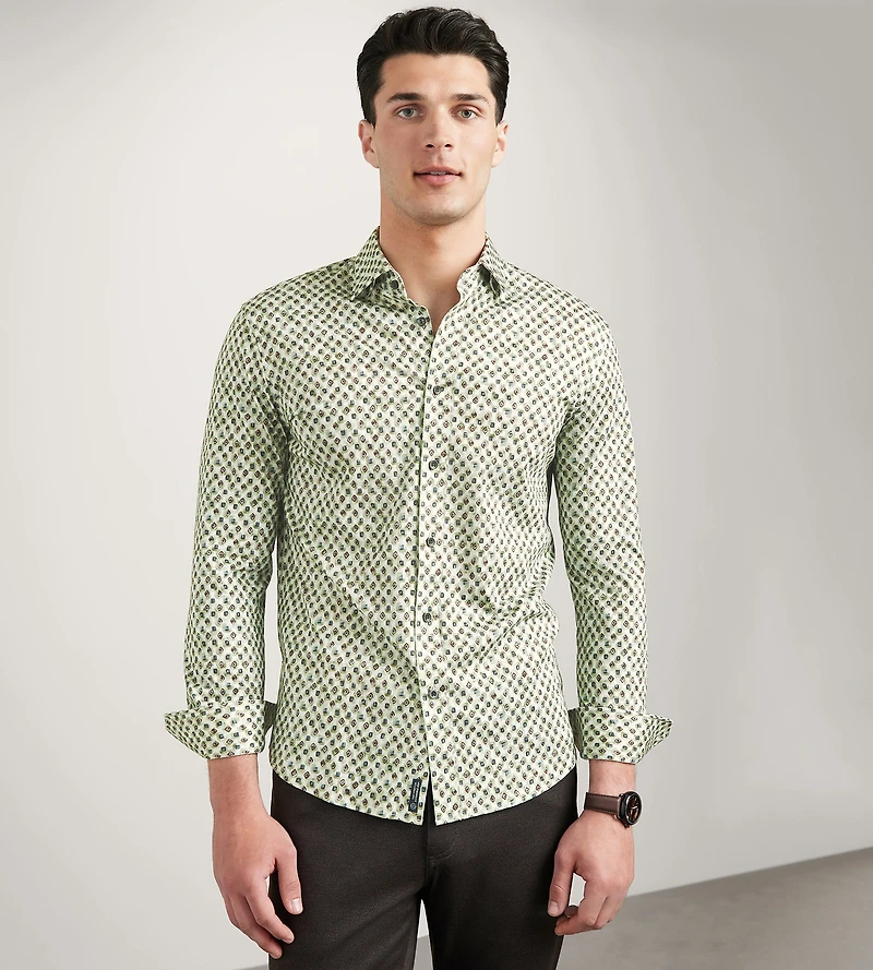 Chemise de loisir en jersey imprimé, manches longues