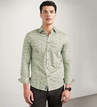 Chemise de loisir en jersey imprimé, manches longues