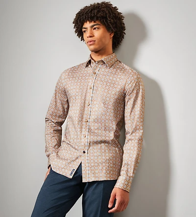 Long Sleeve Printed Butterknit Casual Shirt