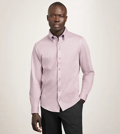 Long Sleeve Double Collar Jacquard Stretch Casual Shirt