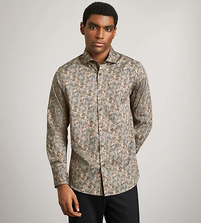 Chemise décontractée imprimée à manches longues