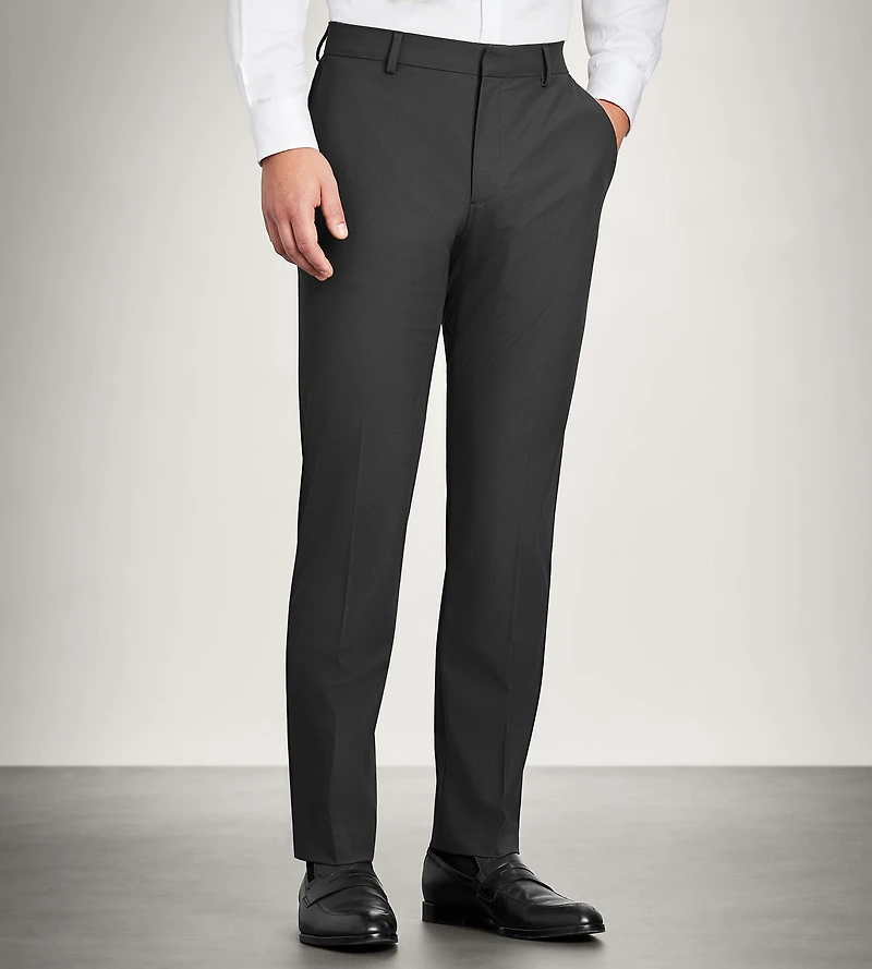 Pantalon habillé extensible à devant plat et coupe moderne