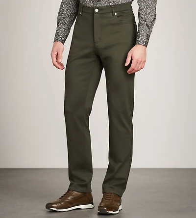Modern Fit 4-Way Stretch 5-Pocket Pin Dot Casual Pants