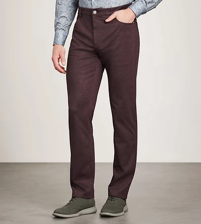 Pantalon décontracté à mini-carreaux, coupe moderne, extensible dans les 4 sens, 5 poches