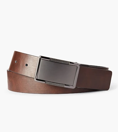 Ceinture à plaque réversible Gunmental
