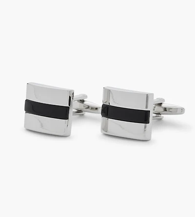 Boutons de manchette en pierre noire