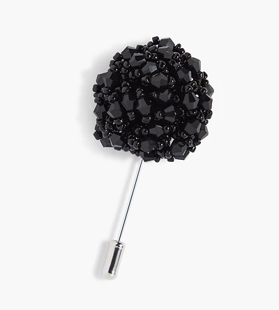 Beaded Floral Lapel Pin