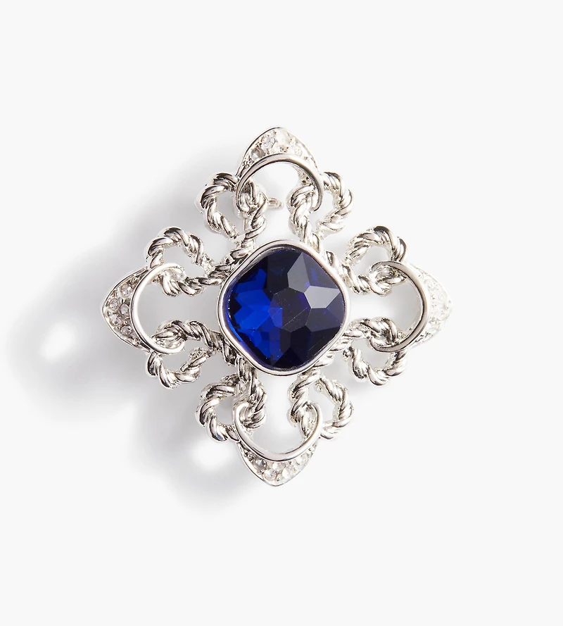 Gemstone Cross Brooch