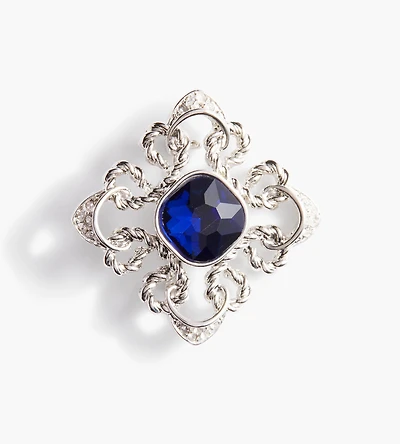 Gemstone Cross Brooch