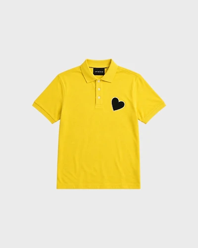 JERSEY POLO - HEART PATCH PASSION FRUIT