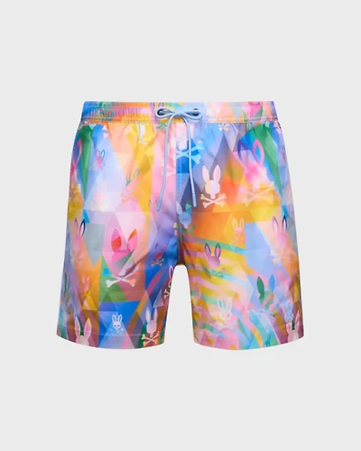 Milos Printed Swim Trunk - Ice Blue