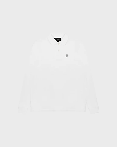 Men's Long Sleeve Polo Shirt - Brilliant White A11