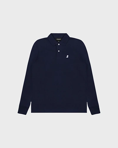 Men's Long Sleeve Polo Shirt - Dress Blue A50