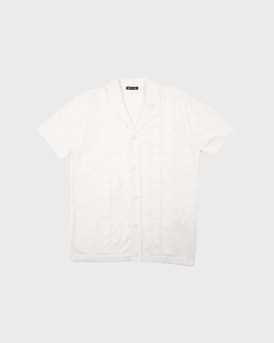 Monterrey Crochet Button Up Shirt - White