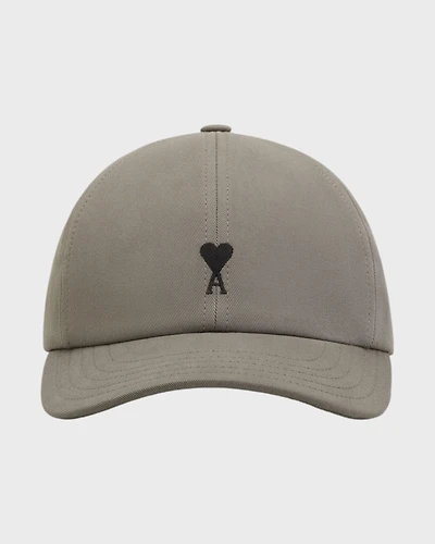 Grey Cotton Ami de Coeur Embroidery Cap - Carbon
