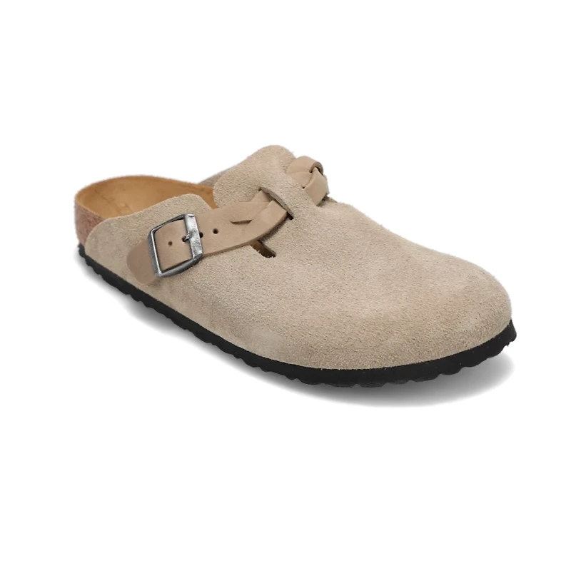 Women's Boston Braid Narrow Taupe Suede