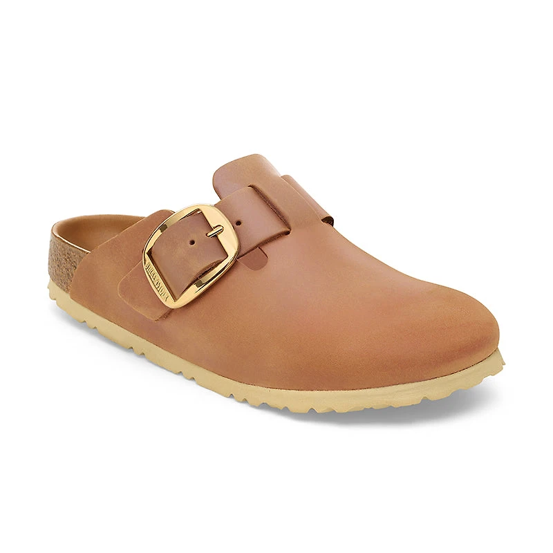 Women's Boston Big Buckle Narrow Cognac Oiled Leather