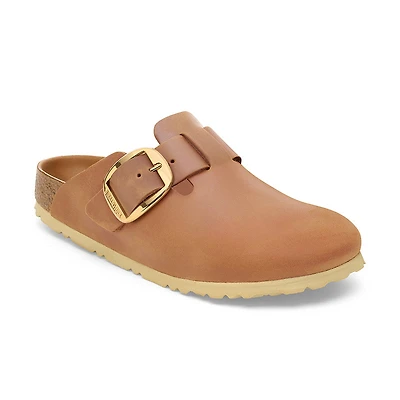 Women's Boston Big Buckle Narrow Cognac Oiled Leather