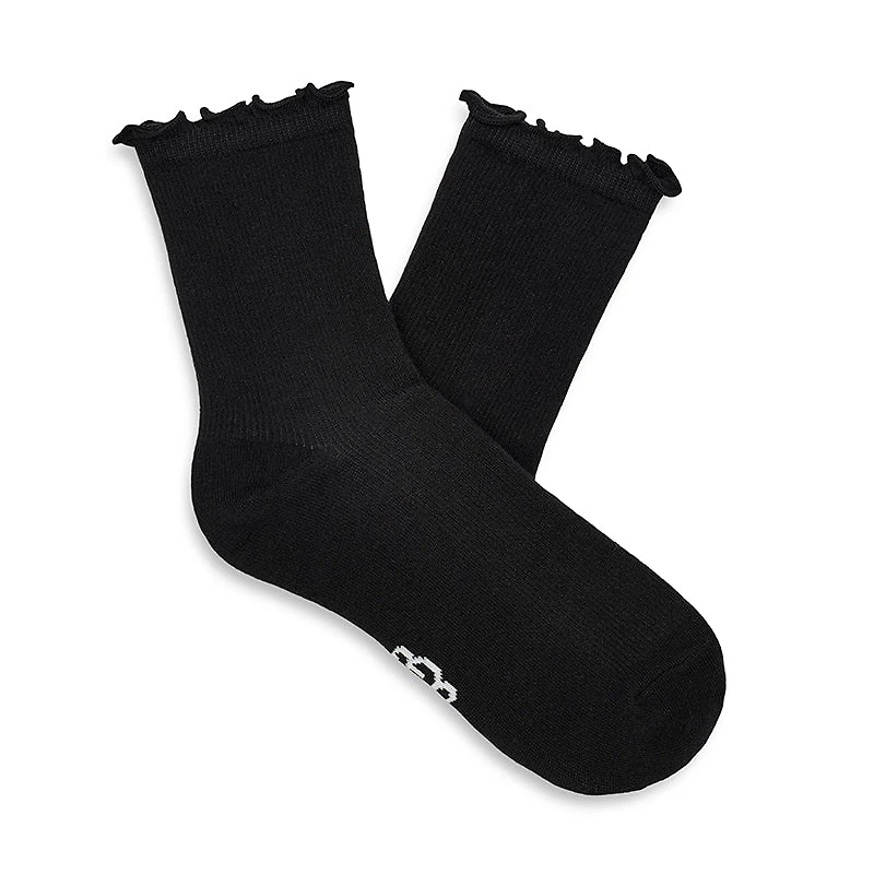 Women's Karsyn Lettuce Edge Sock Black