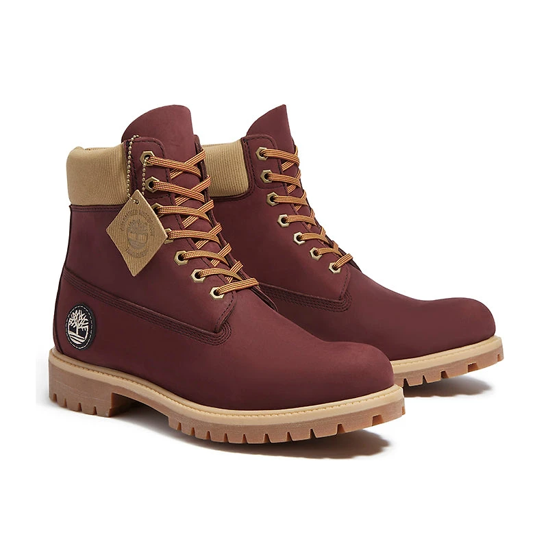 Men's 6" Premium Waterproof Burgundy Nubuck